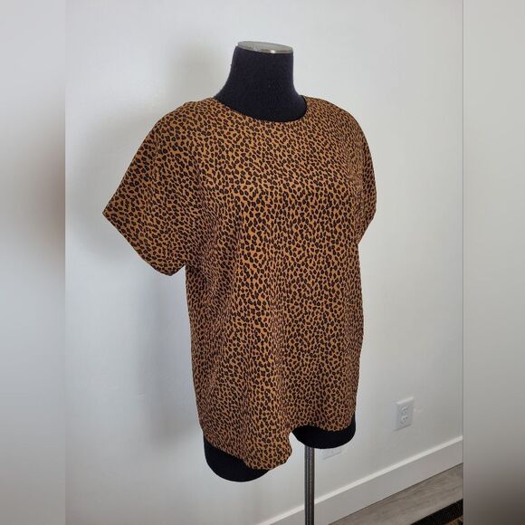 Vintage Requirements Animal Print Blouse Cheetah Size Medium Chic Career Office - Picture 2 of 9